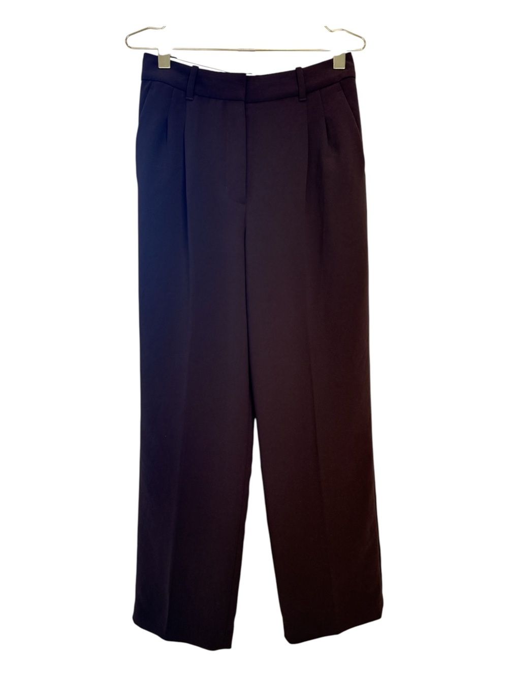 Aritzia Wide-Leg High-Rise Trousers in Dark Brown